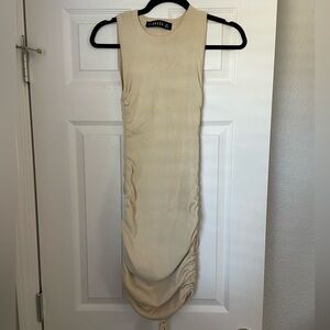 Lioness Cream Ruched Midi Dress
